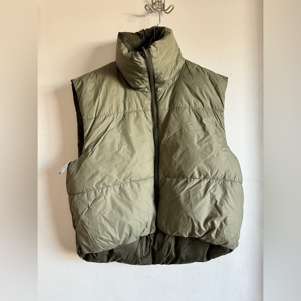 Zara Green Two Toned Reversible Puffer Vest